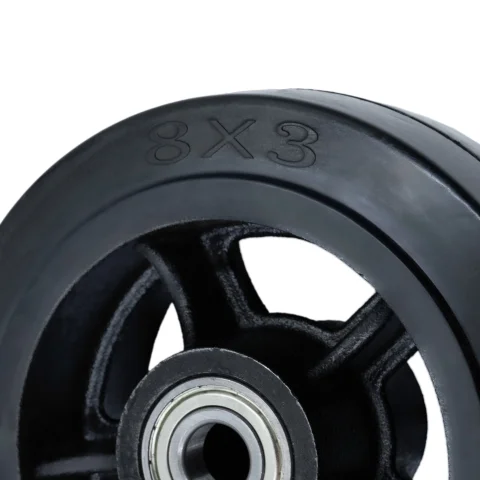 DL80 (K) - Большегрузное колесо без кронштейна 203мм (черная резина, шарикоподш.)