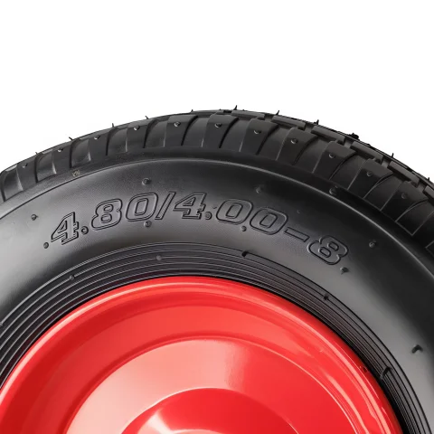 PR 3000-25 - Колесо для тачки / тележки пневматическое 4.00-8, диаметр 380 мм, ось 25 мм, металлический обод, симметричная ступица, шариковый подшипник